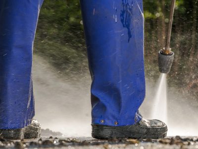 Pressure Washing Pavement Closeup Photo. Cleaning Technologies.